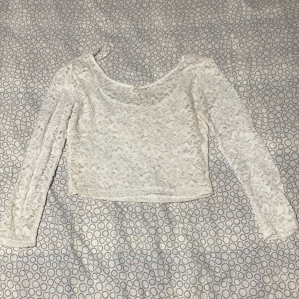 White lace crop top